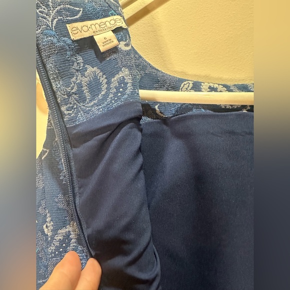 Eva Mendes Blue Floral Dress Sleeveless Size 6 - Picture 8 of 8